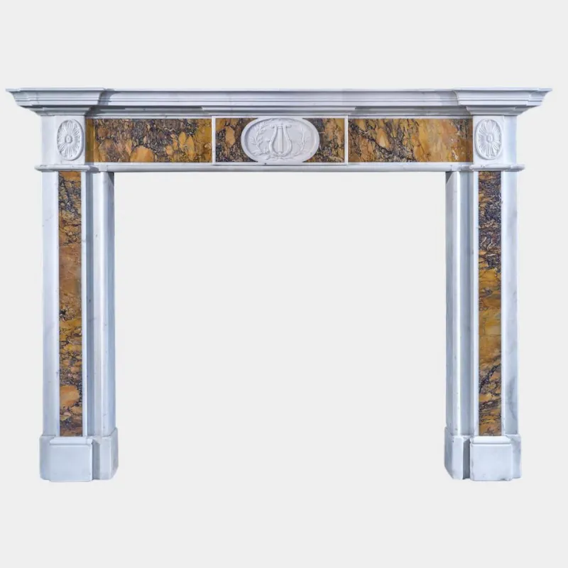 Pamono Irish Georgian Statuary and Siena Marble Fireplace Mantel, Late 18th Century