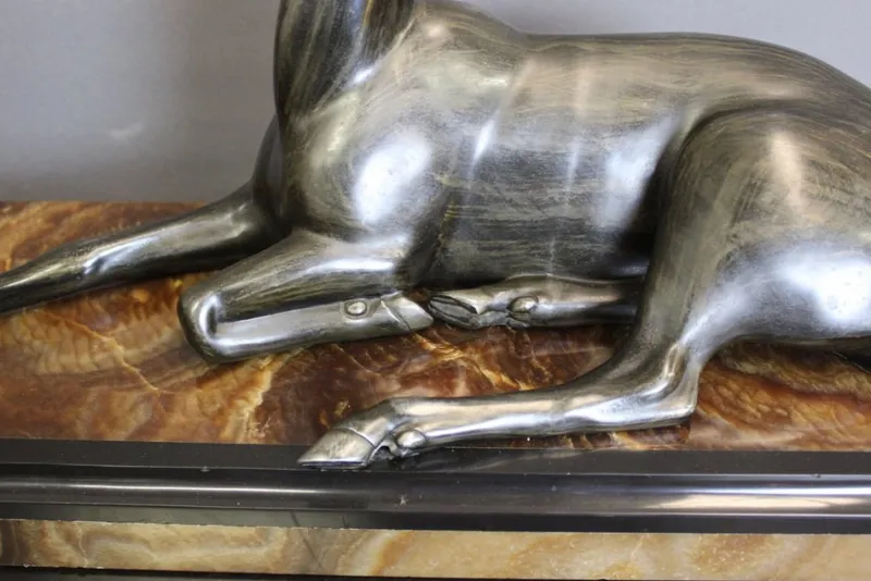 Pamono Irénée Rochard, Art Deco Antelope, 1920s, Babbitt> Art Deco