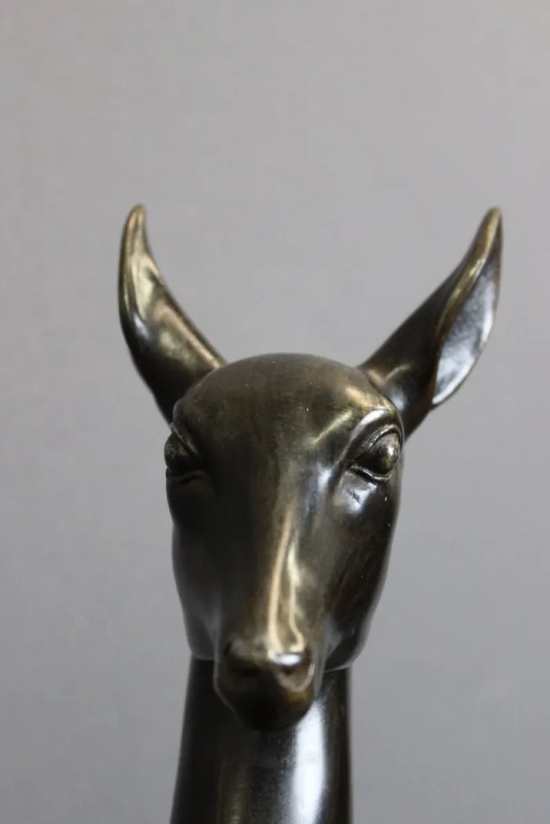 Pamono Irénée Rochard, Art Deco Antelope, 1920s, Babbitt> Art Deco