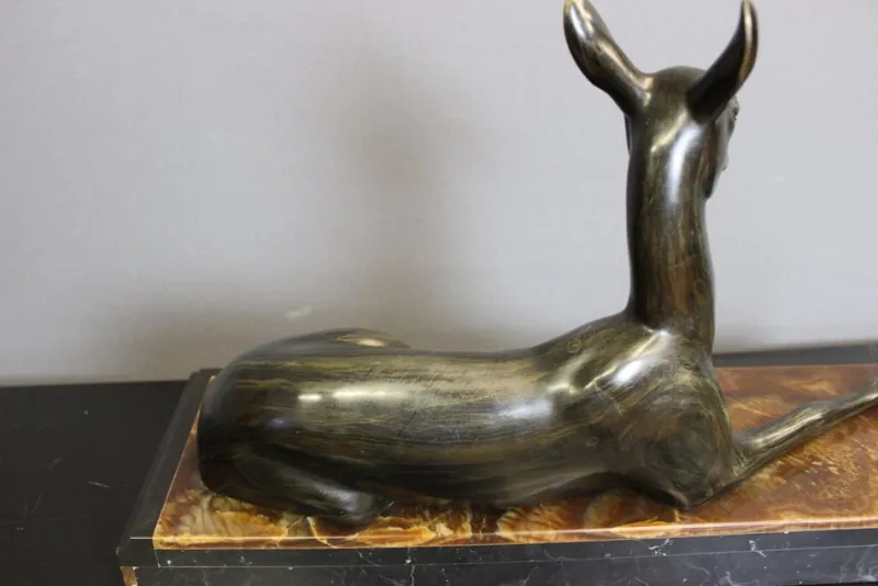 Pamono Irénée Rochard, Art Deco Antelope, 1920s, Babbitt> Art Deco