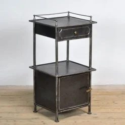 Clearance Pamono Iron & Brass Nightstand, 1910s