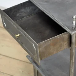 Clearance Pamono Iron & Brass Nightstand, 1910s