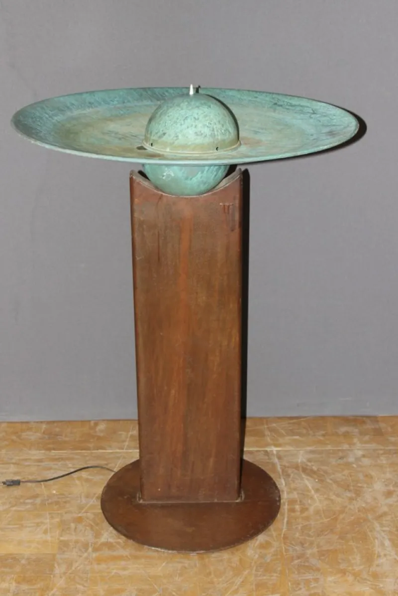 Pamono Iron and Copper Fountain by Tom Torrens, 1990> Garden Accessories