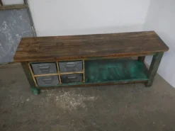 Pamono Iron and Fir Countertop Counter, 1950s> Worktables & Workbenches