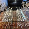 Pamono Iron and Glass Garden Set, Set of 7> Garden Seating