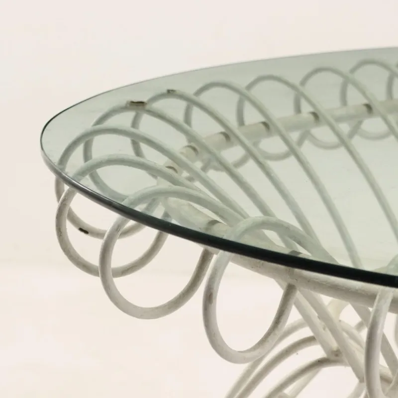Pamono Iron and Glass Garden Table, 1960s> Garden Tables
