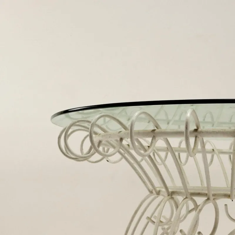 Pamono Iron and Glass Garden Table, 1960s> Garden Tables