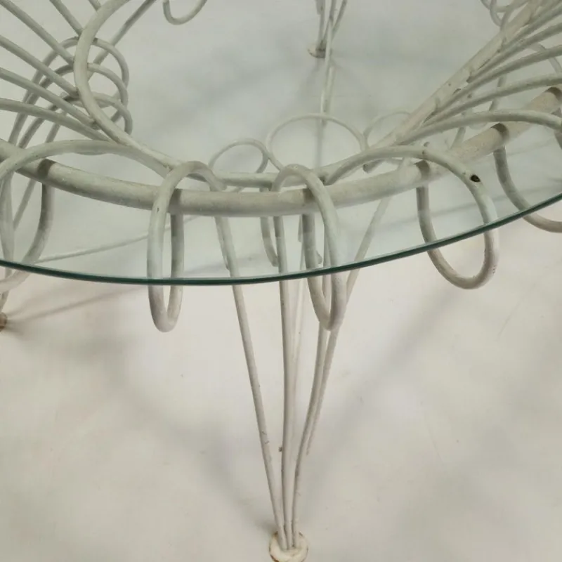 Pamono Iron and Glass Garden Table, 1960s> Garden Tables