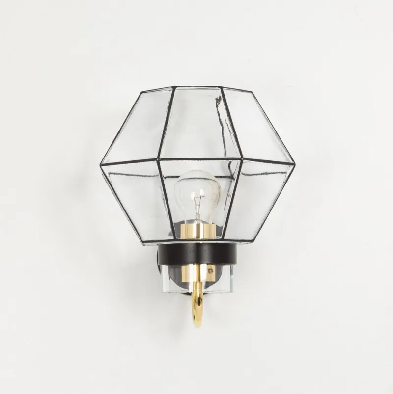 Hot Pamono Iron and Glass Wall Light Sconces from Limburg, Germany, 1960s, Set of 2