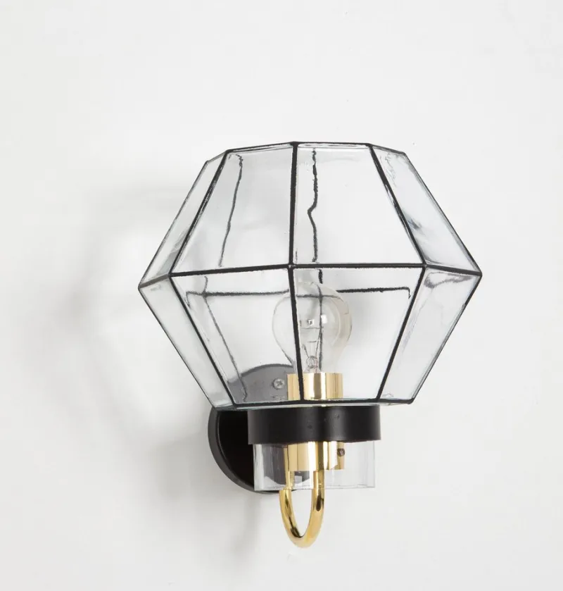 Hot Pamono Iron and Glass Wall Light Sconces from Limburg, Germany, 1960s, Set of 2