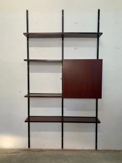 Pamono Iron and Wood Wall Bookcase by Osvaldo Borsani for Tecno, 1960s> Shelves & Wall Units
