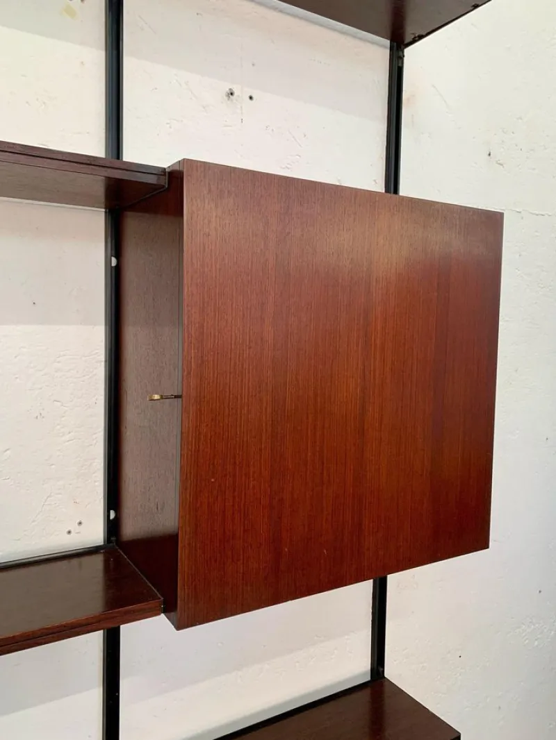 Pamono Iron and Wood Wall Bookcase by Osvaldo Borsani for Tecno, 1960s> Shelves & Wall Units