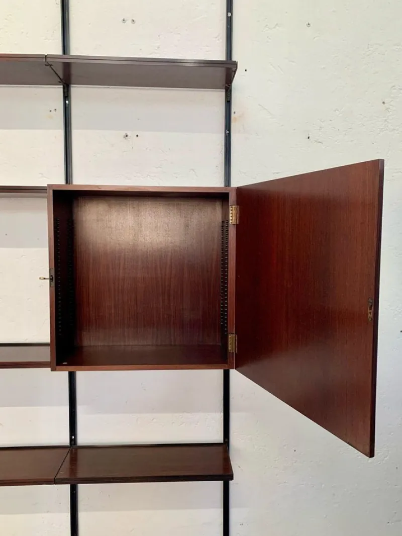Pamono Iron and Wood Wall Bookcase by Osvaldo Borsani for Tecno, 1960s> Shelves & Wall Units