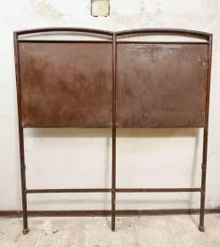 Hot Pamono Iron Double Bed with Hand-Painted Metal Head