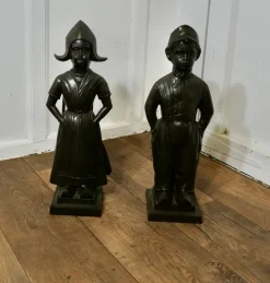 Pamono Iron Dutch Girl and Boy Companion Set, 1930s, Set of 8><noscript><img width=