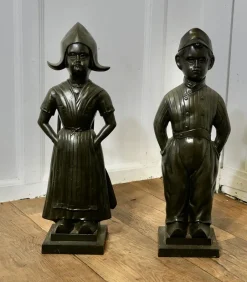 Pamono Iron Dutch Girl and Boy Companion Set, 1930s, Set of 8><noscript><img width=