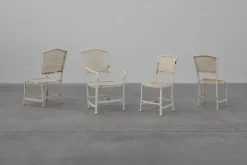 Pamono Iron Garden Chairs by Gustave Serrurier-Bovy for Serrurier et Cie, 1903, Set of 4><noscript><img width=