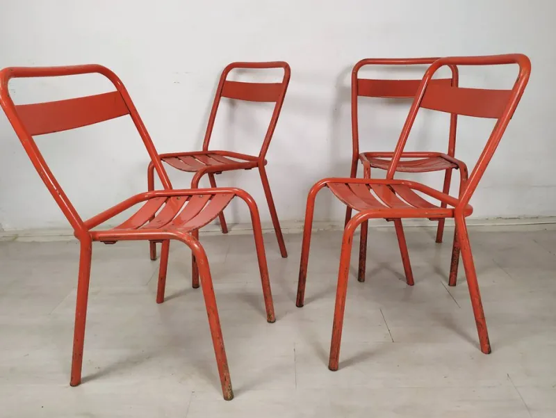 Outlet Pamono Iron Garden Chairs from Tolix, 1950s, Set of 4