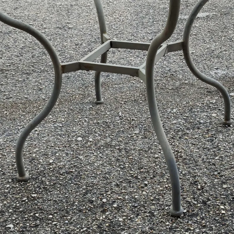 New Pamono Iron Outdoor Table with Round Glass Top, 1990s