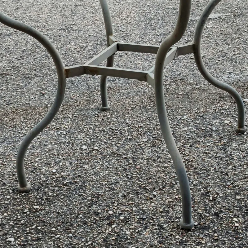 New Pamono Iron Outdoor Table with Round Glass Top, 1990s