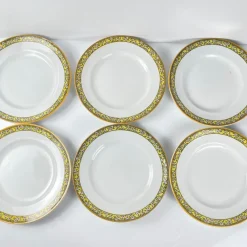 Pamono Ironstone Yvonne Plates from Orchies, Early 20th Century, Set of 6><noscript><img width=