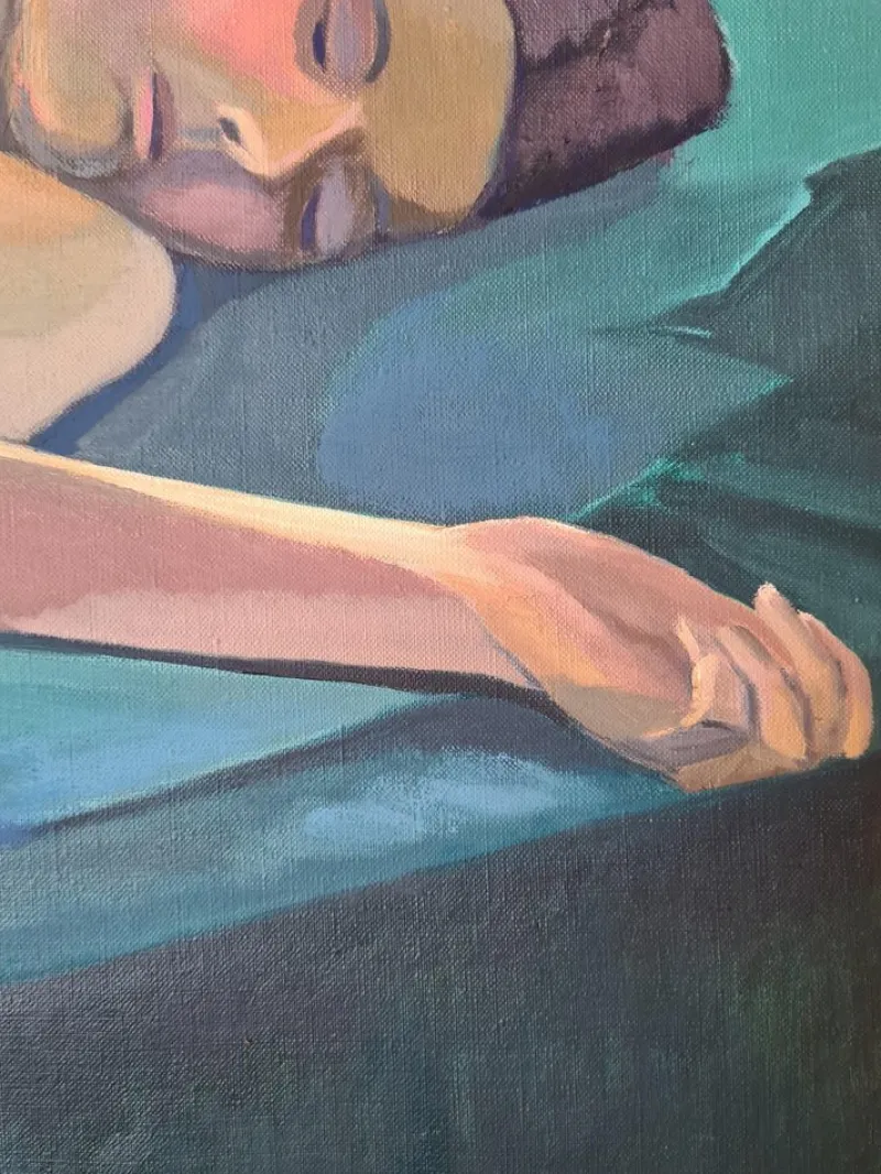 Clearance Pamono Isabelle Pardoe, Colorful Reclining Nude Woman, 2000s, Oil on Canvas