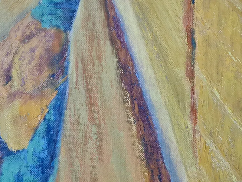 New Pamono Isabelle Pardoe, Colourful French Fauvist Landscape with Golden Wheatfields, 2000s, Oil on Canvas