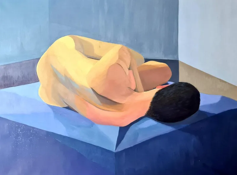 Best Pamono Isabelle Pardoe, Large Colorful Cubist Nude, 2000s, Oil on Canvas