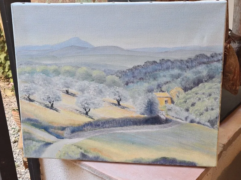 Pamono Isabelle Pardoe, The Olive Trees Landscape, 2000s, Oil on Canvas> Painting