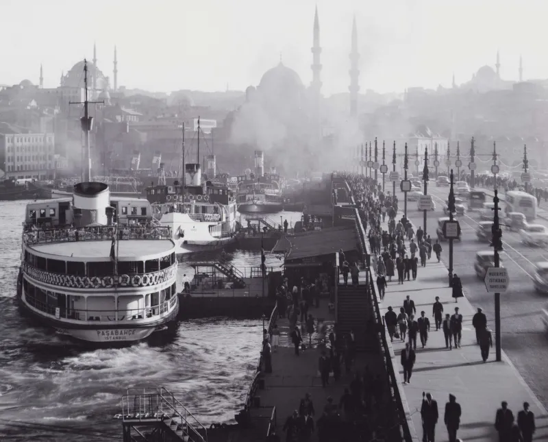 Pamono Istanbul, Galata Bridge, 1960s, Black & White Photograph> Photography
