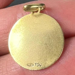 Discount Pamono Italian 18 Karat Yellow Gold Scorpio Zodiac Charm Medal Pendant, 1950s