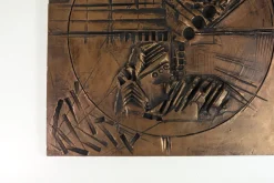 Hot Pamono Italian Abstract Sculpture Art Copper Panel