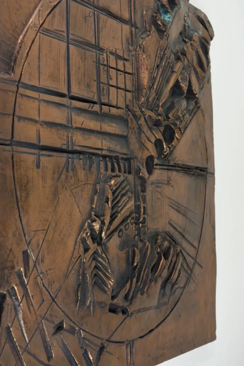 Hot Pamono Italian Abstract Sculpture Art Copper Panel