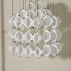 Pamono Italian Aluminum and Opaline Glass Ceiling Lamp from Mazzega, 1969><noscript><img width=