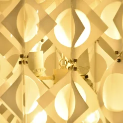 Pamono Italian Aluminum and Opaline Glass Ceiling Lamp from Mazzega, 1969><noscript><img width=