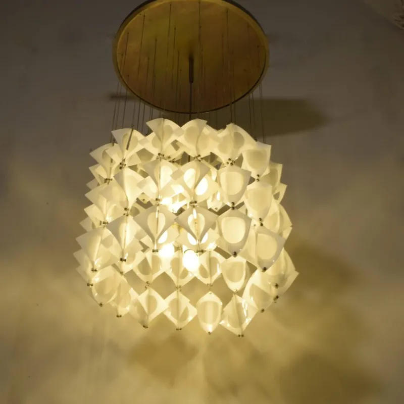 Pamono Italian Aluminum and Opaline Glass Ceiling Lamp from Mazzega, 1969> Ceiling Lights