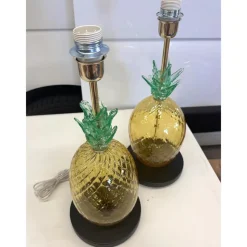 Pamono Italian Ananas Murano Glass Table Lamps by Simoeng, Set of 2> Table Lamps