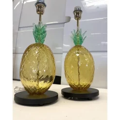 Pamono Italian Ananas Murano Glass Table Lamps by Simoeng, Set of 2><noscript><img width=