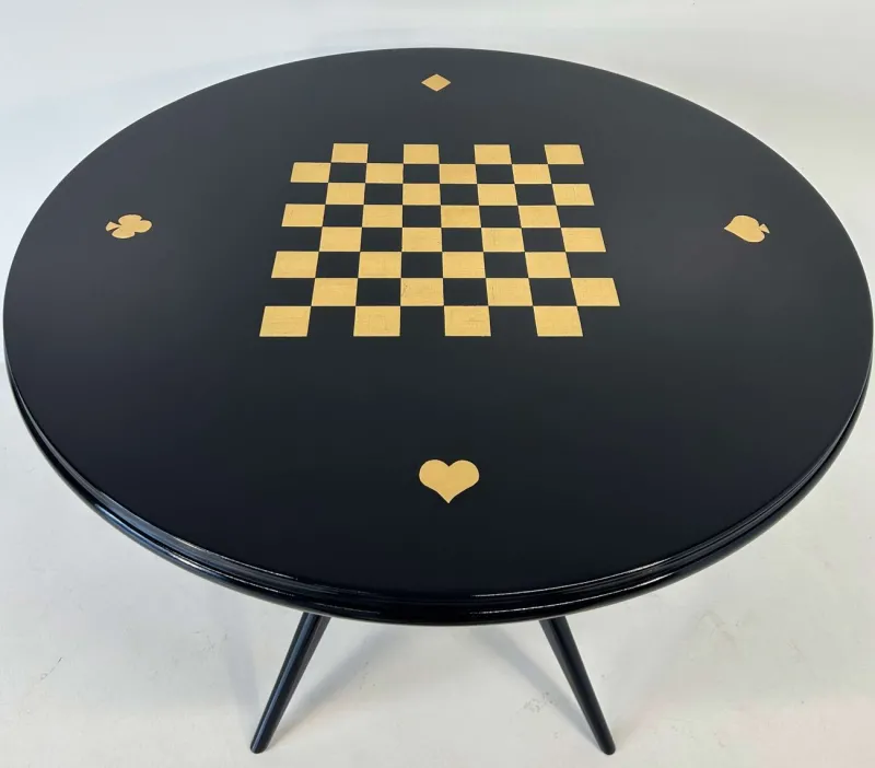 Pamono Italian Art Deco Cards and Chess Play Table, 1950s