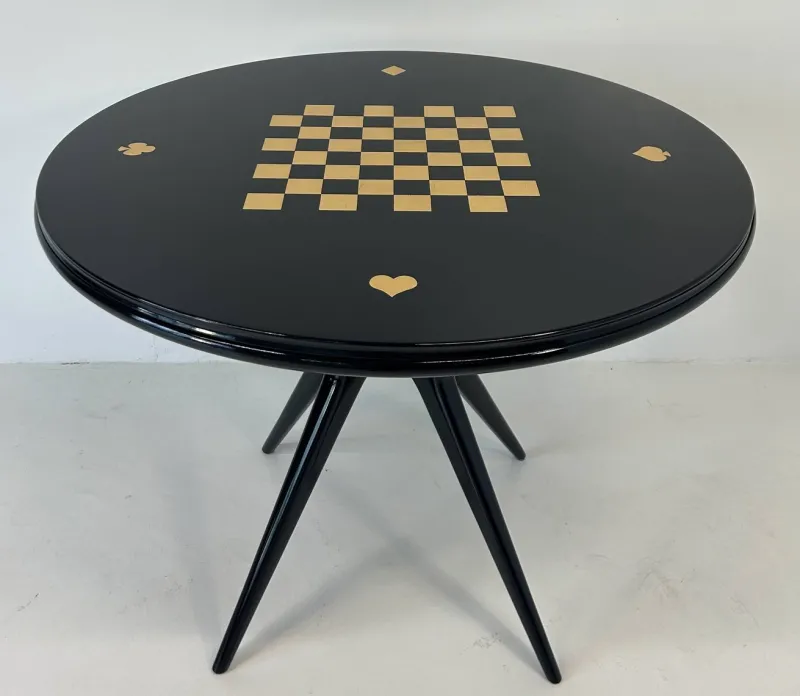 Pamono Italian Art Deco Cards and Chess Play Table, 1950s