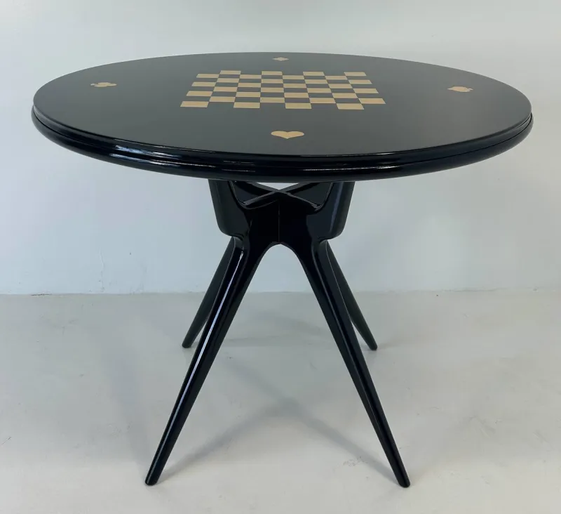 Pamono Italian Art Deco Cards and Chess Play Table, 1950s