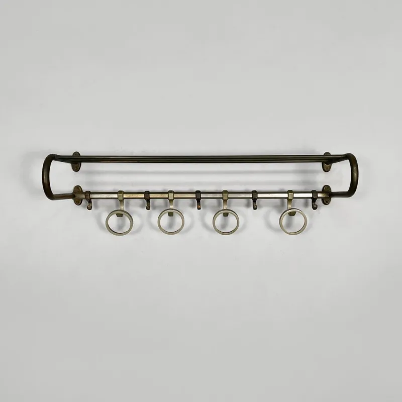 Online Pamono Italian Art Deco Metal Wall Coat Rack, 1930s