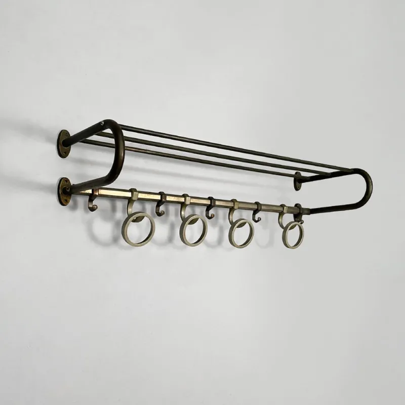 Online Pamono Italian Art Deco Metal Wall Coat Rack, 1930s