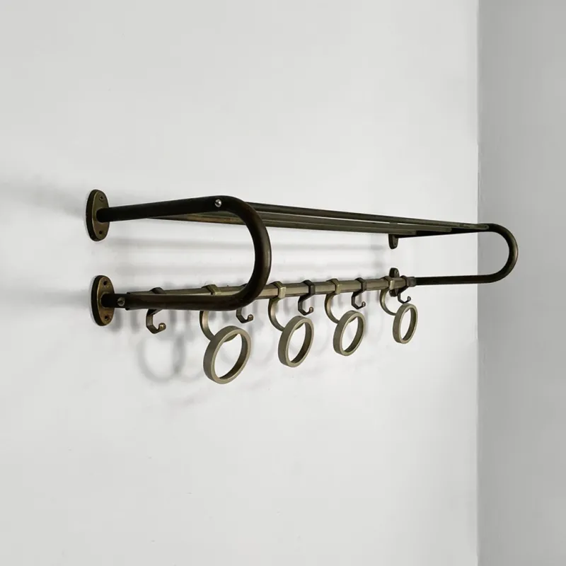 Online Pamono Italian Art Deco Metal Wall Coat Rack, 1930s