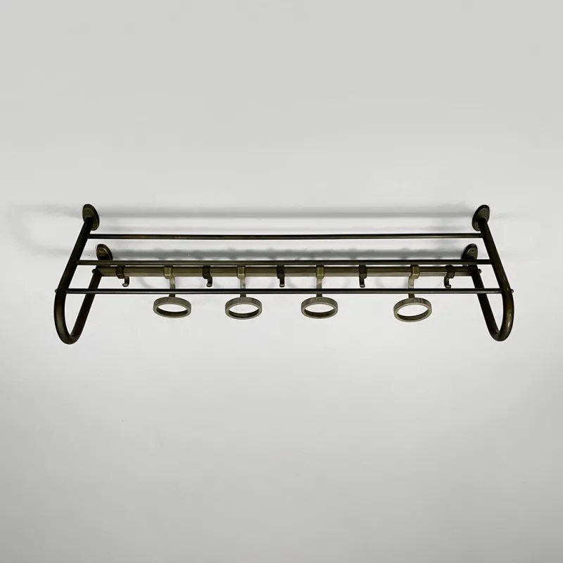 Online Pamono Italian Art Deco Metal Wall Coat Rack, 1930s