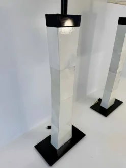 Sale Pamono Italian Art Deco Style Parchment Column Floor Lamps, 1980s, Set of 2