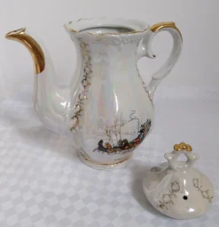 Pamono Italian Art Deco Tea Service Set in Porcelain, 1950s, Set of 19><noscript><img width=