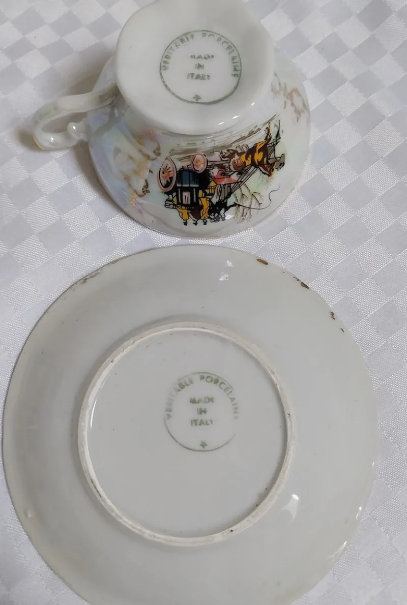 Pamono Italian Art Deco Tea Service Set in Porcelain, 1950s, Set of 19> Coffee & Tea Service