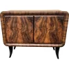 Sale Pamono Italian Art Deco Walnut Burl and Mirror Mosaic Dry Bar Cabinet by Paolo Buffa, 1940s