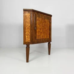 Outlet Pamono Italian Art Deco Wood Corner Consoles with Black Marble Tops, 1940s, Set of 2